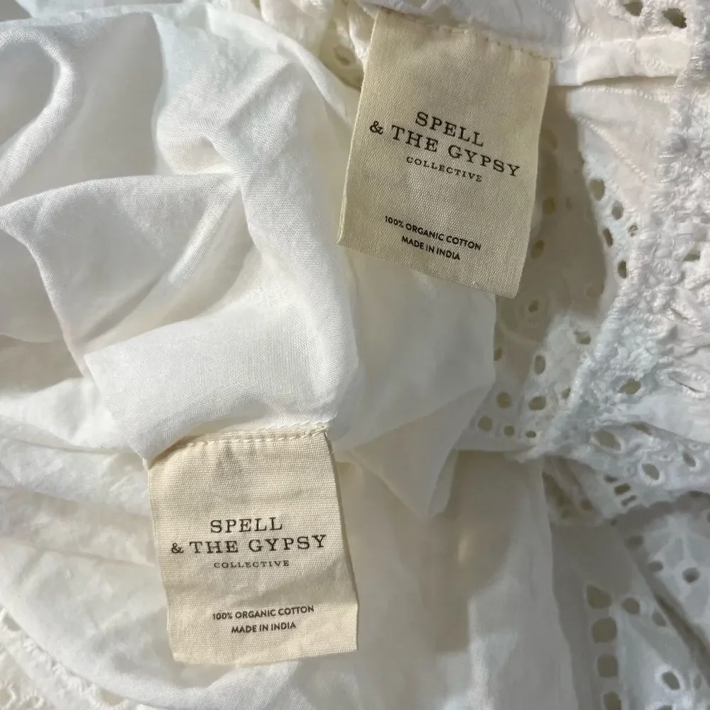 NEW Spell and the Gypsy Lottie Gown with Slip White Eyelet Lace Small - Picture 12 of 15